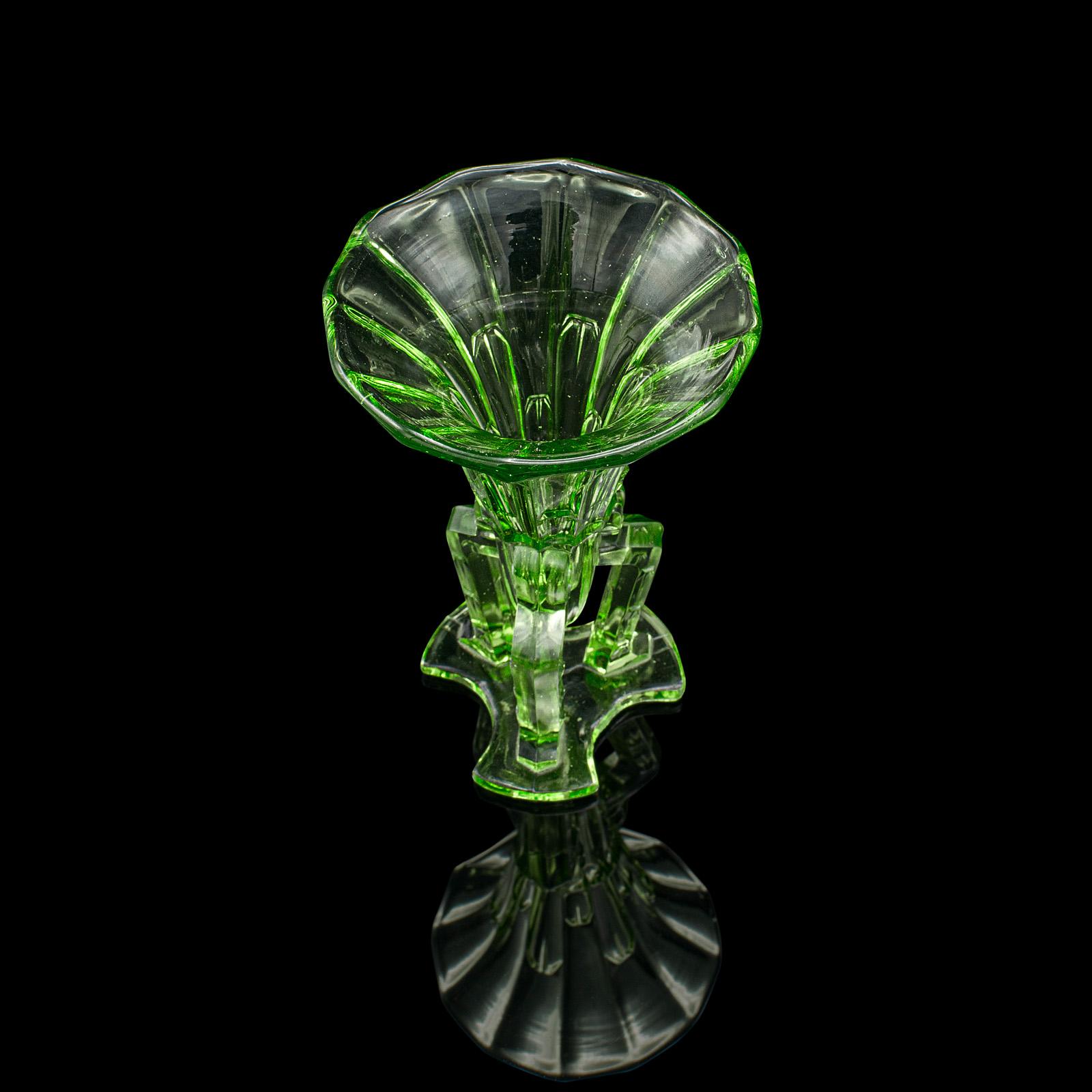 20th Century Small Vintage Rocket Vase, English Art Glass, Posy, Flower, Art Deco, Circa 1930 For Sale