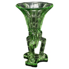 Petit vase vintage anglais Art Glass, Posy, Fleur, Art Déco, vers 1930