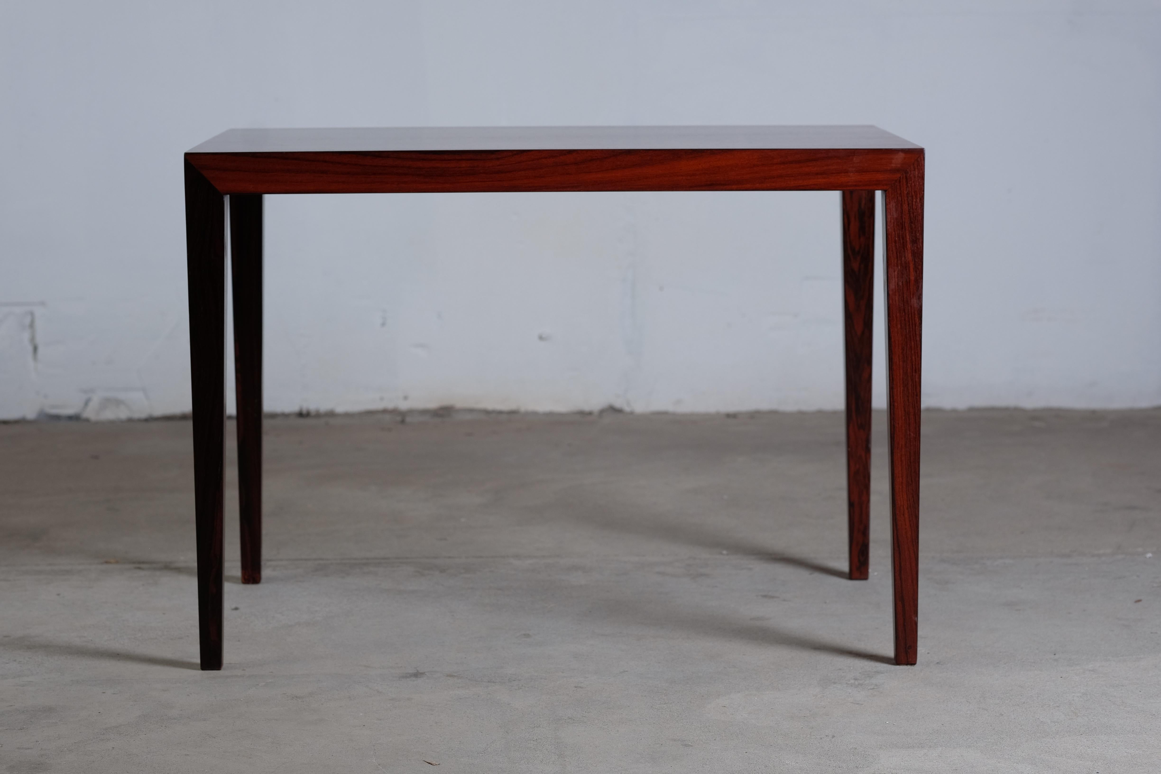 Danish Small Vintage Rosewood Coffee Table by Severin Hansen for Haslev Møbelsnedkeri