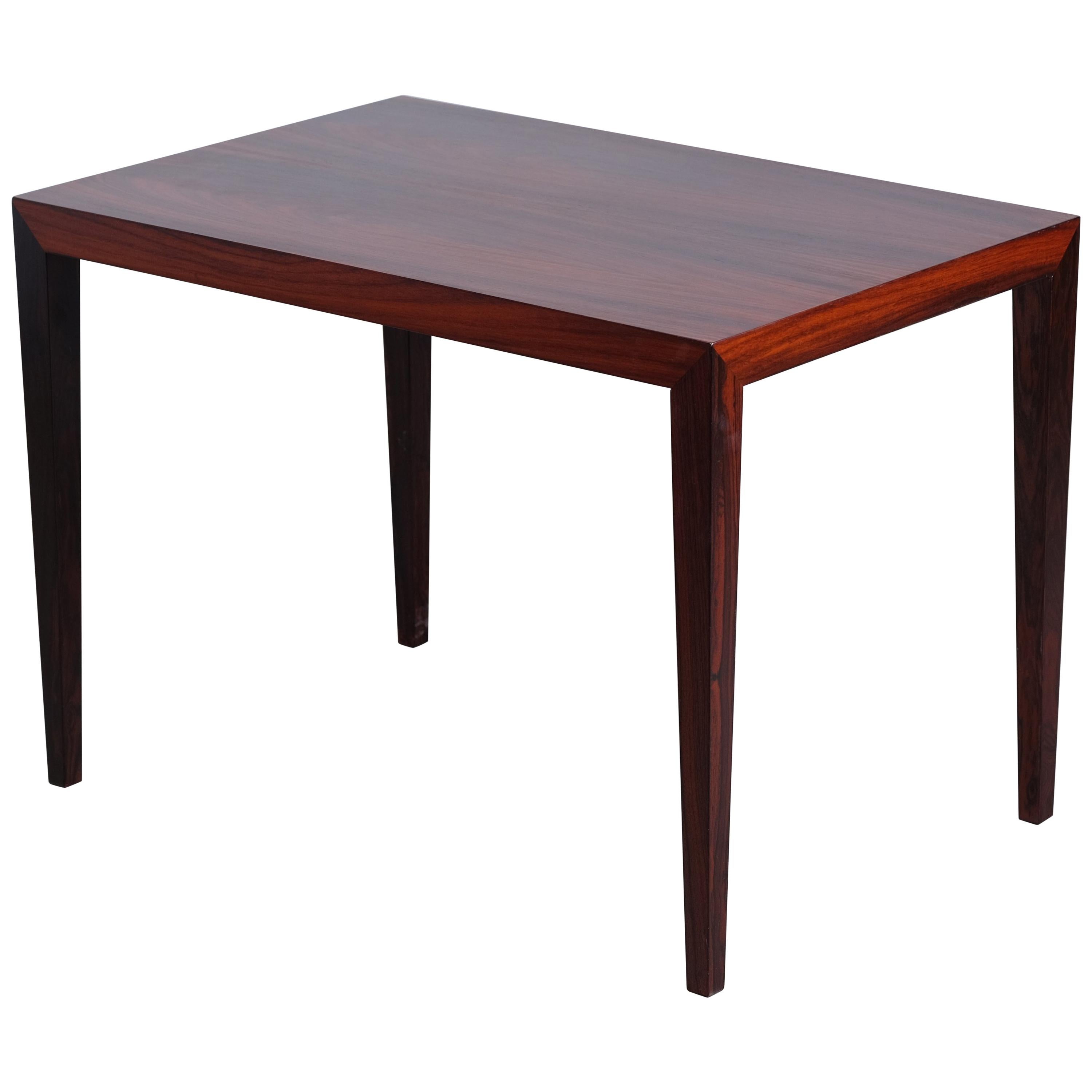 Small Vintage Rosewood Coffee Table by Severin Hansen for Haslev Møbelsnedkeri