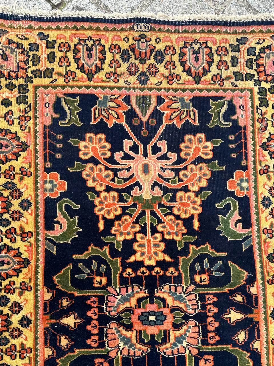 Asian Small Vintage Sarouk rug For Sale