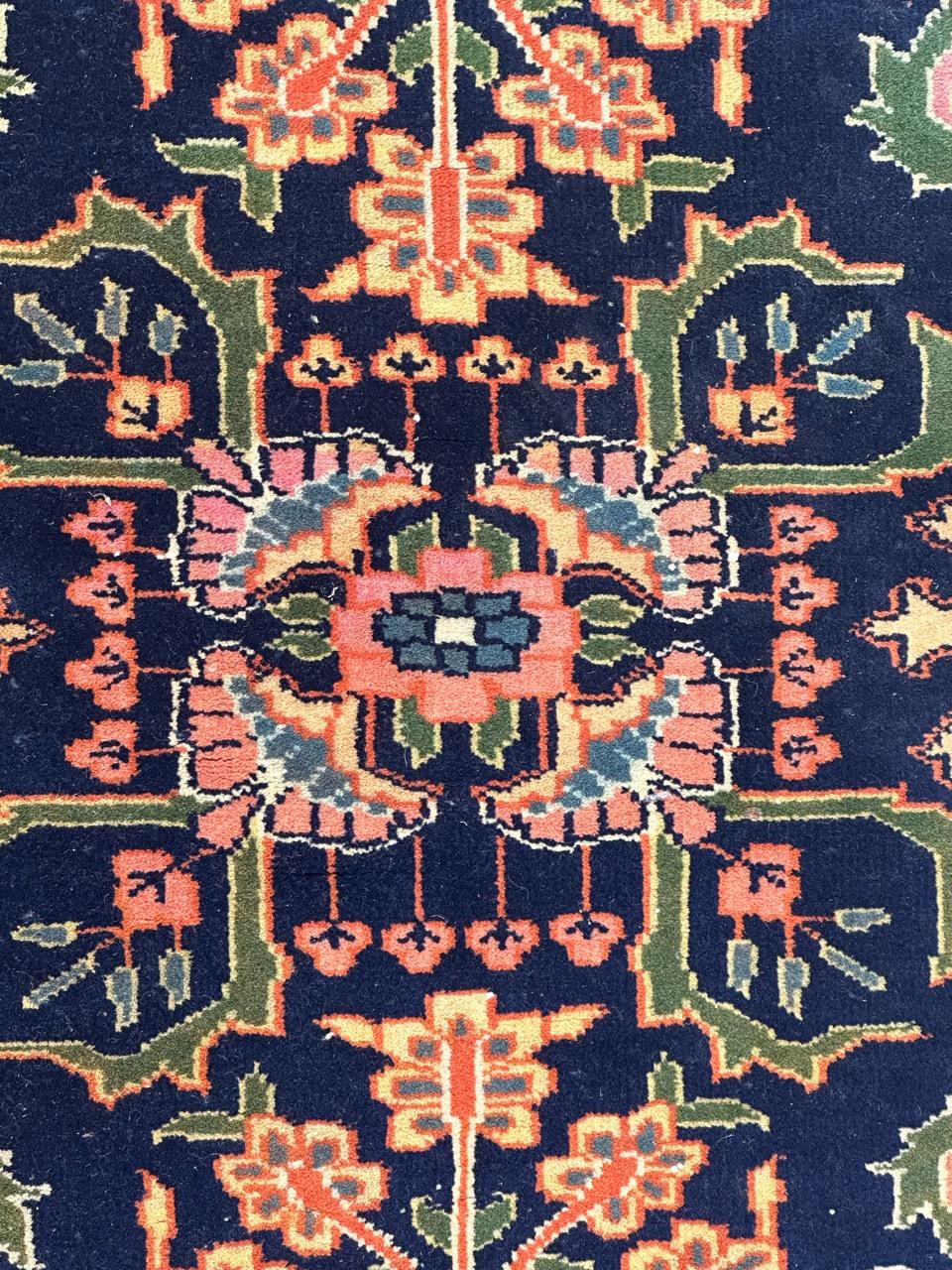 Hand-Knotted Small Vintage Sarouk rug For Sale