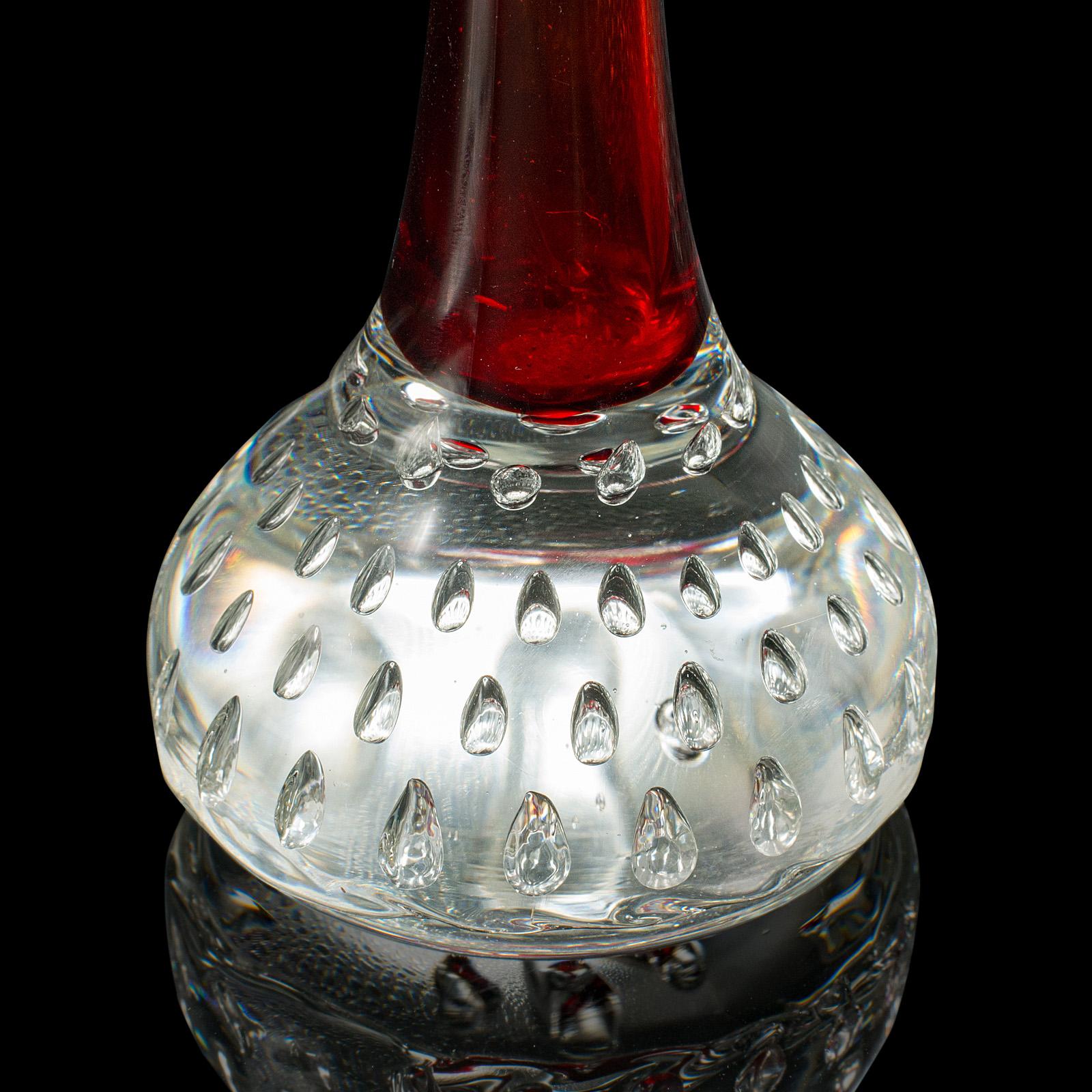 Piccolo vaso scandinavo d'epoca a pose, danese, vetro artistico, manico di fiori, C.C. in vendita 3