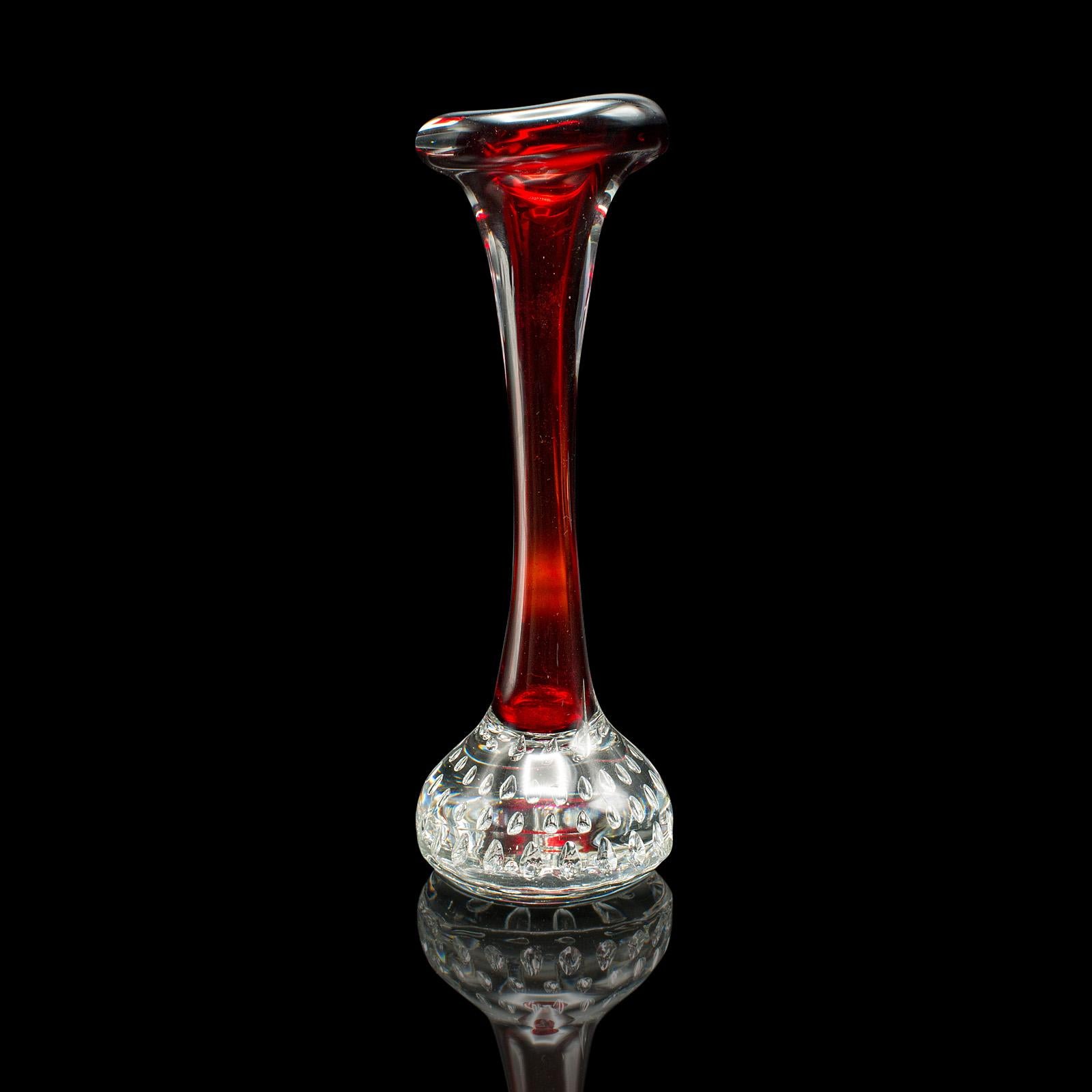Scandinavo Piccolo vaso scandinavo d'epoca a pose, danese, vetro artistico, manico di fiori, C.C. in vendita