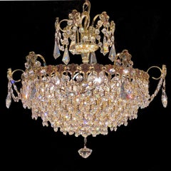 Small Vintage Schonbek Crystal Chandelier