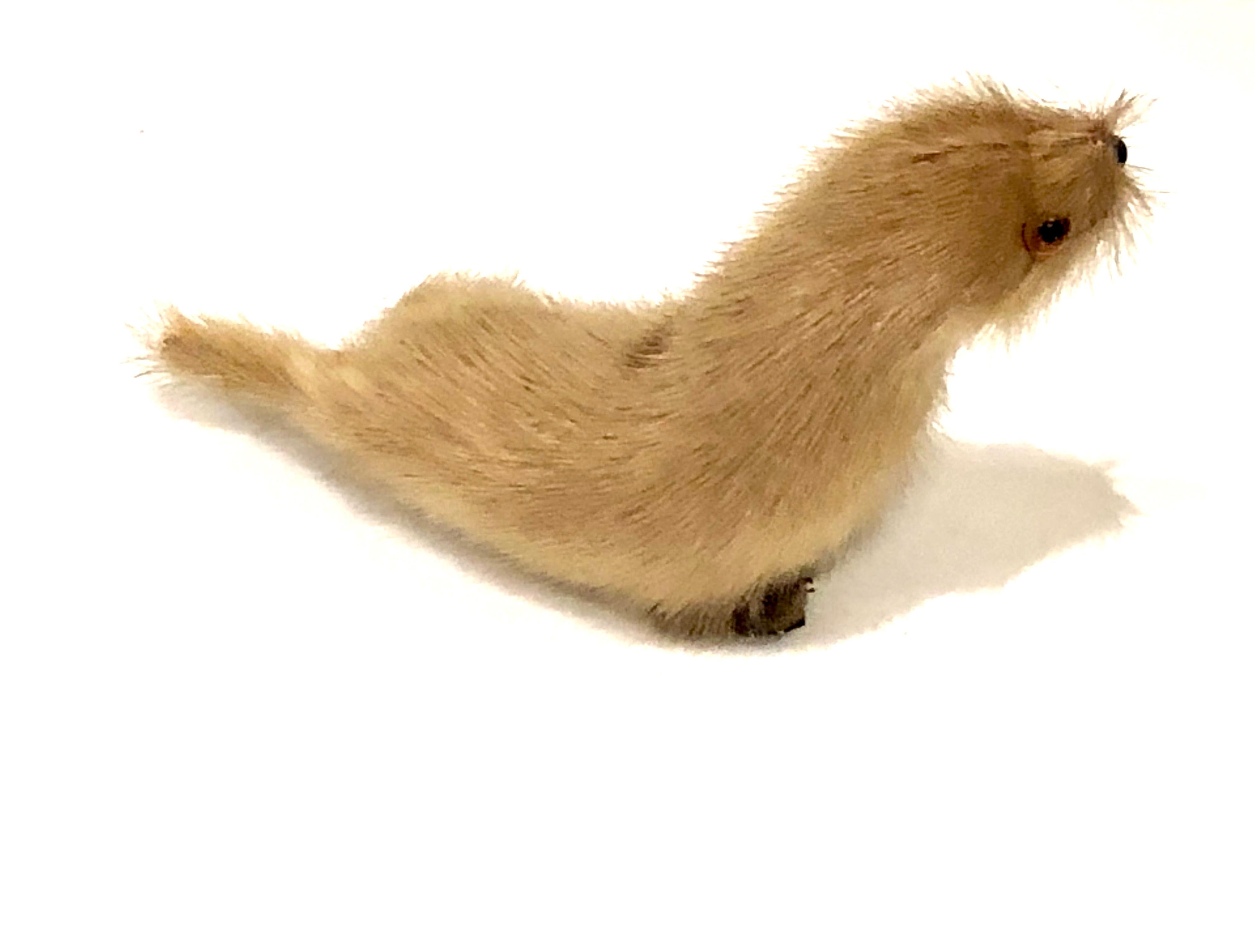 Whimsical collectible small seal, made of real fur, circa 1950s.