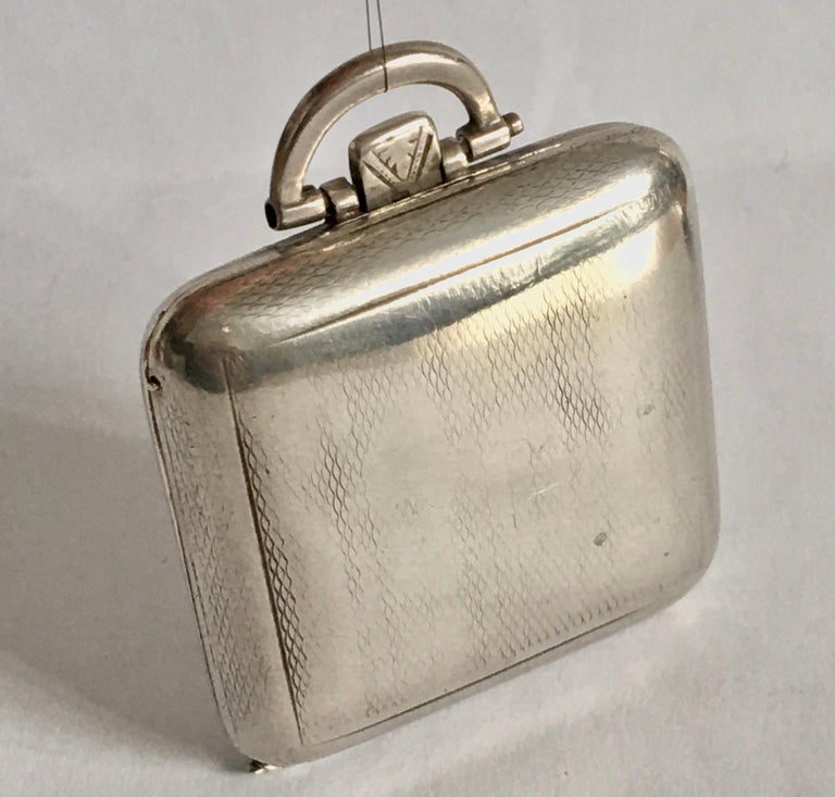 Small Vintage Silver Travel Clock For Sale at 1stDibs small vintage