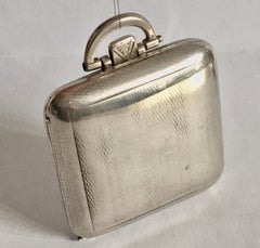 Small Vintage Silver Travel Clock