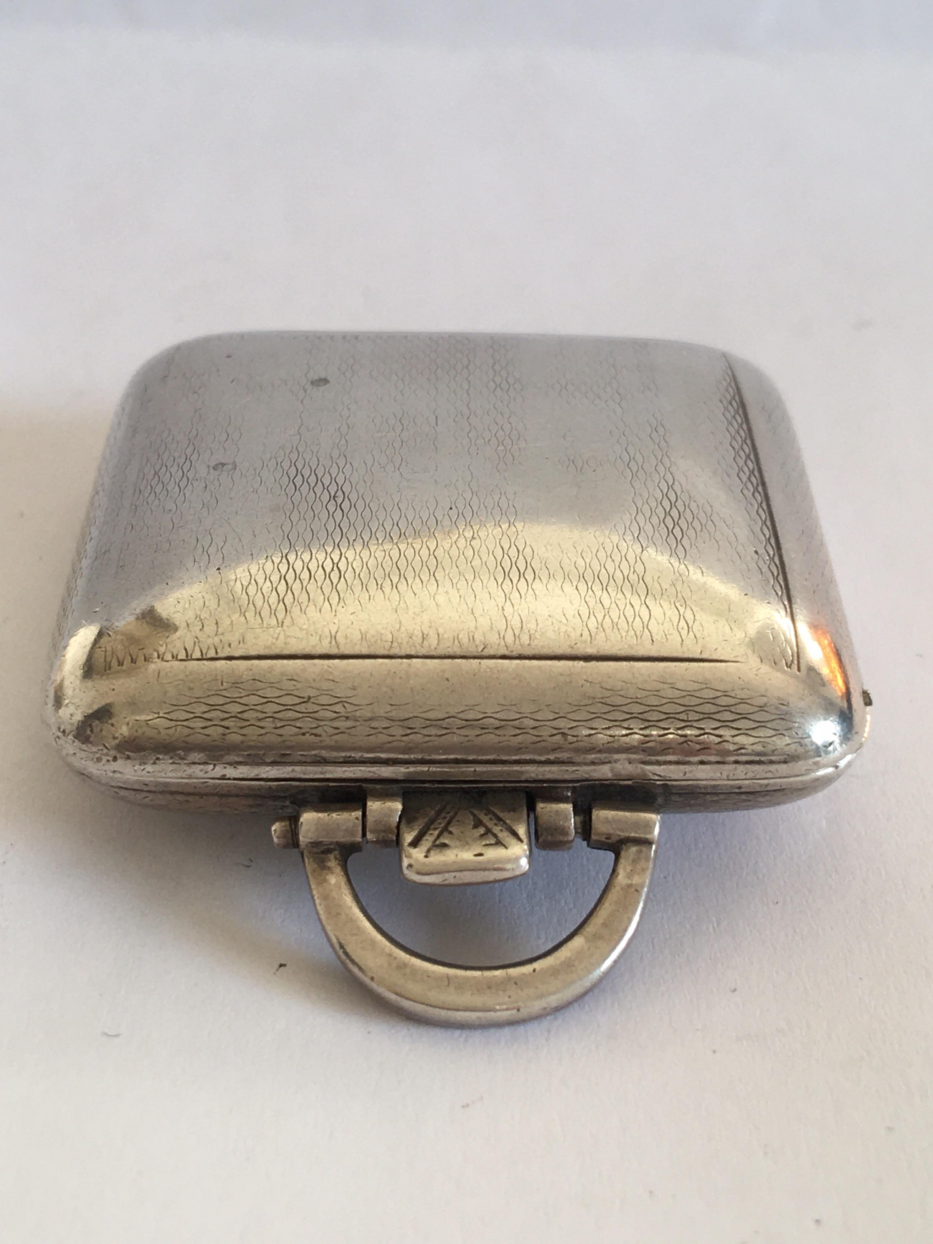 Small Vintage Silver Travel Clock For Sale at 1stDibs antique travel