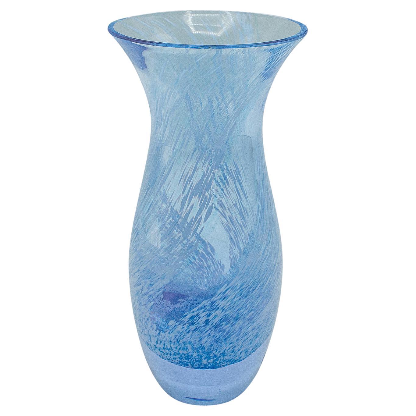 Petit vase vintage écossais Posy à motif spiralé, verre d'art, manches à fleurs, décoration