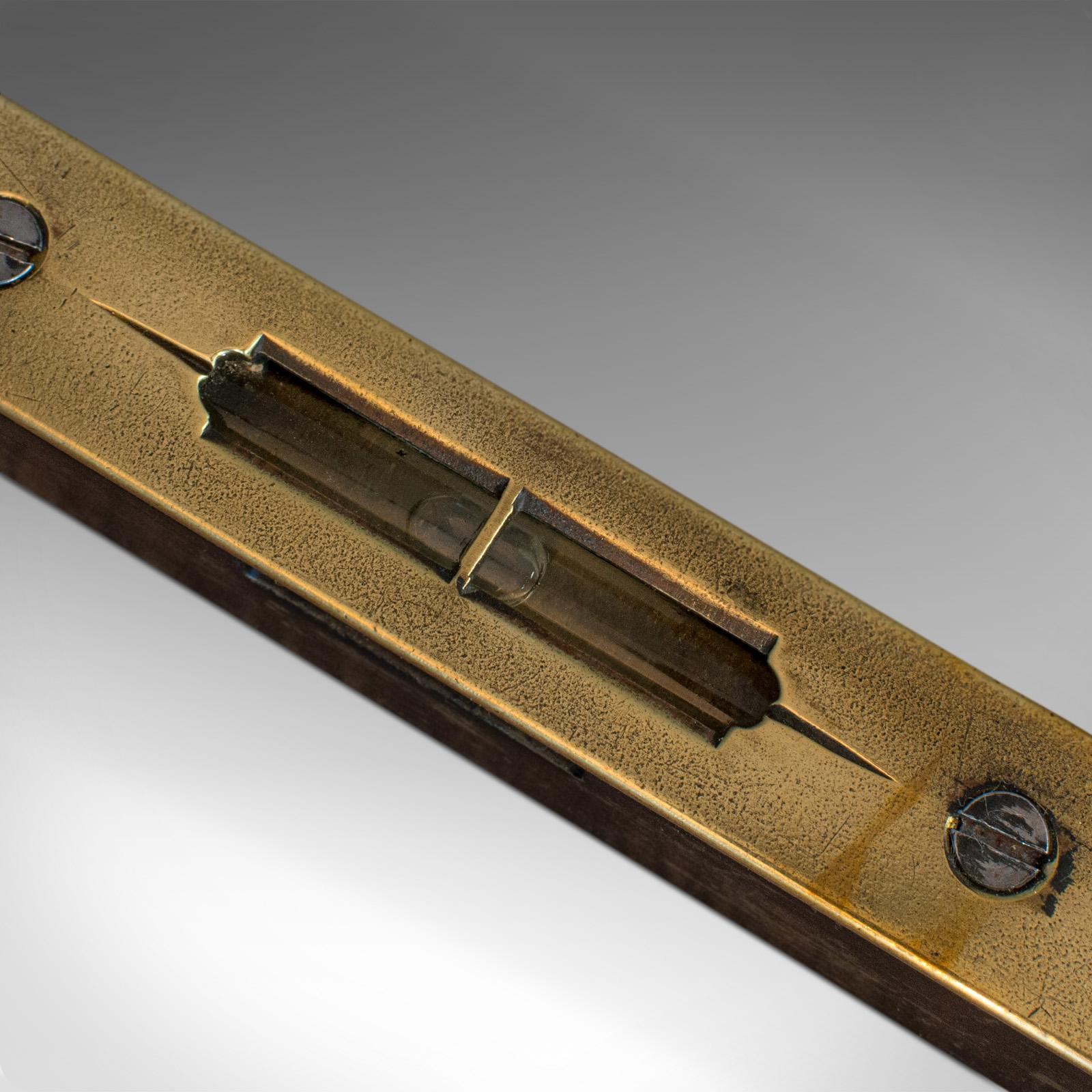 20th Century Small Vintage Spirit Level, English, Brass, Instrument, Preston and Sons, For Sale
