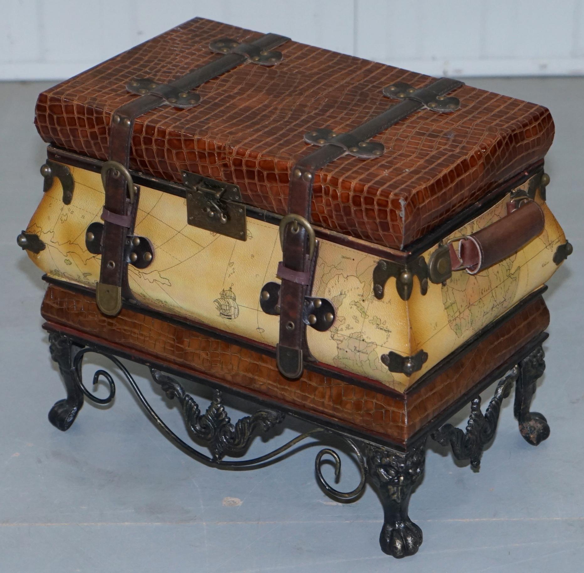 wrought iron trunk stand