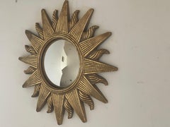 Small Vintage Sunburst Conclave Mirror