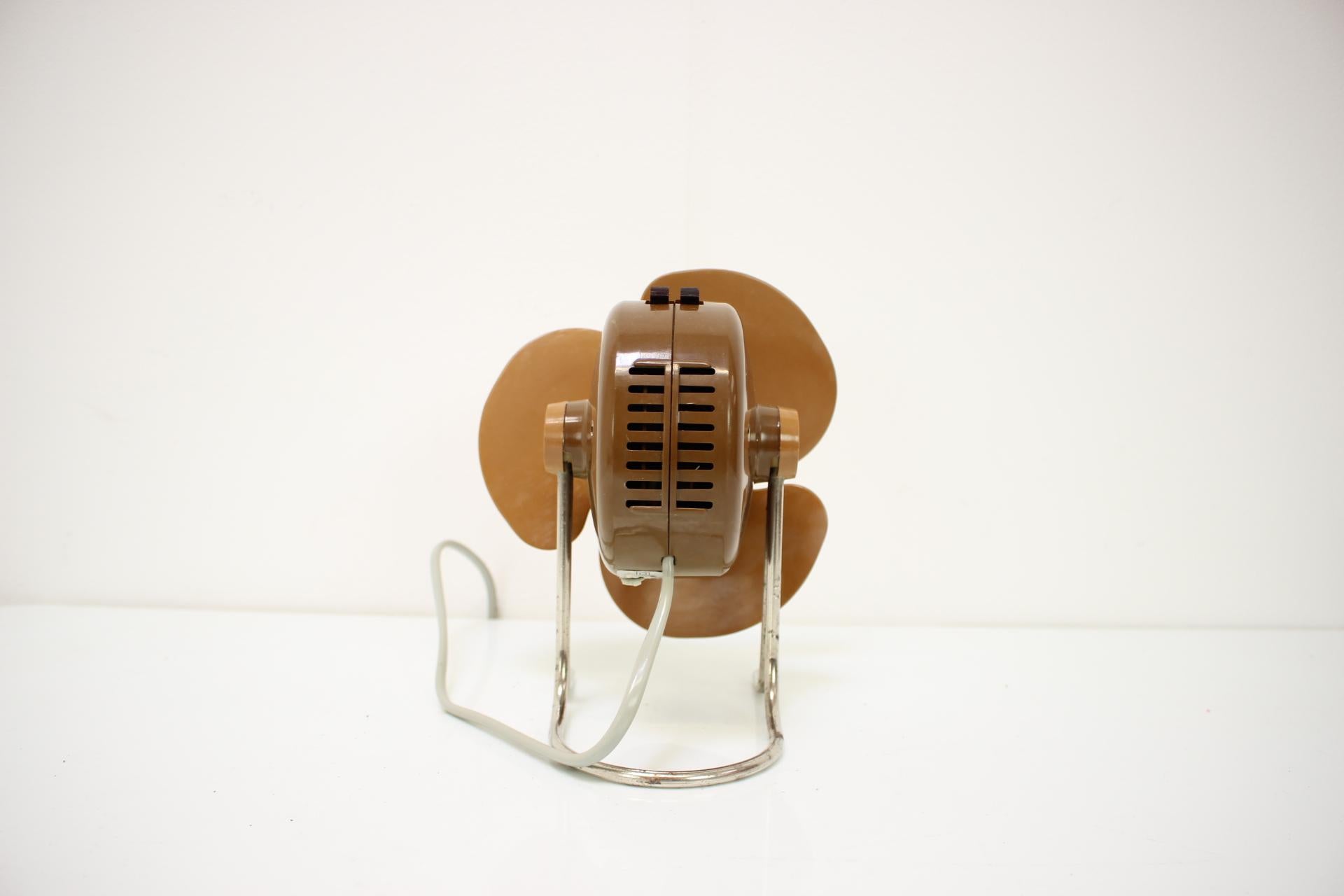 Industrial Small Vintage Table Fan, 1950's, Czechoslovakia For Sale