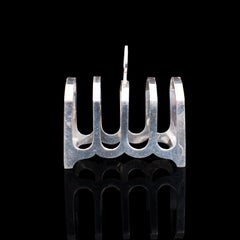 Small Vintage Toast Rack, English, Silver, Hallmark, Breakfast, Birmingham, 1938