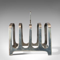 Small Vintage Toast Rack, English, Silver, Hallmarked, Breakfast, circa 1947