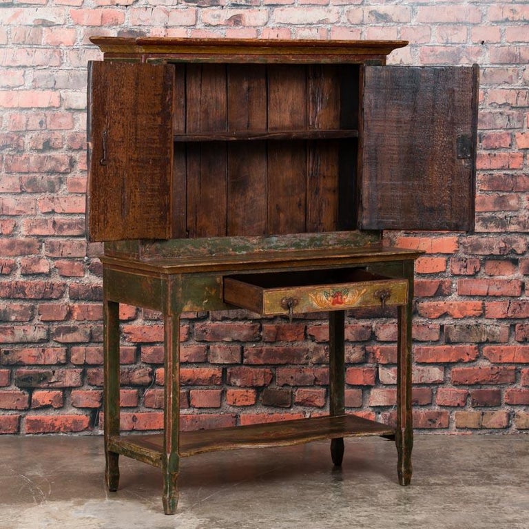 Small Vintage Two-Door Hand Painted Cabinet For Sale at ...