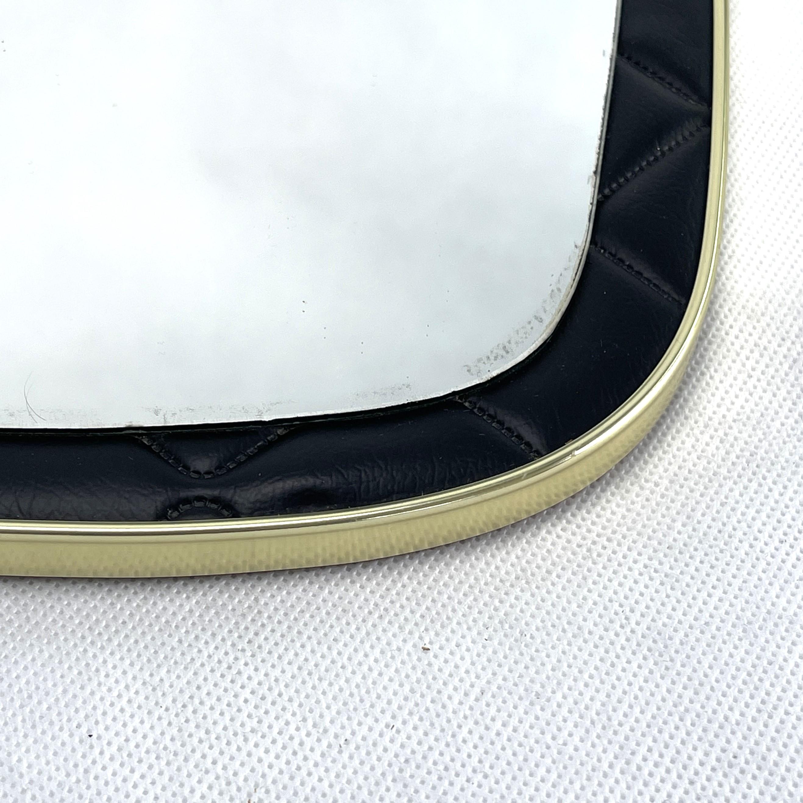Small Vintage Wall Mirror with Wide Black Border, 1950s In Good Condition In Saarburg, RP