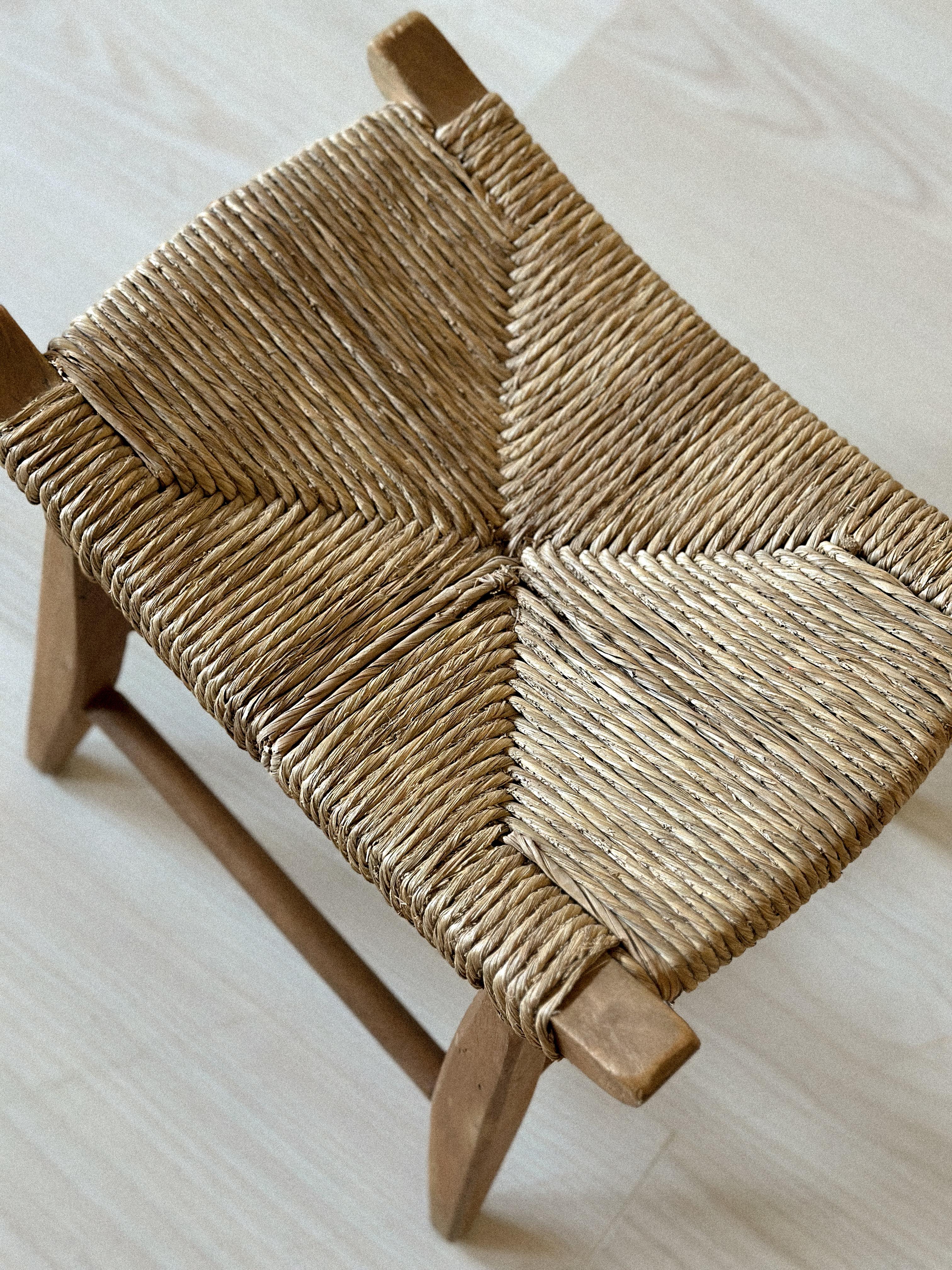 Jonc Small Vowen Stool, Japandi style, Unknown Designer, Scandinavia c. 1960s en vente