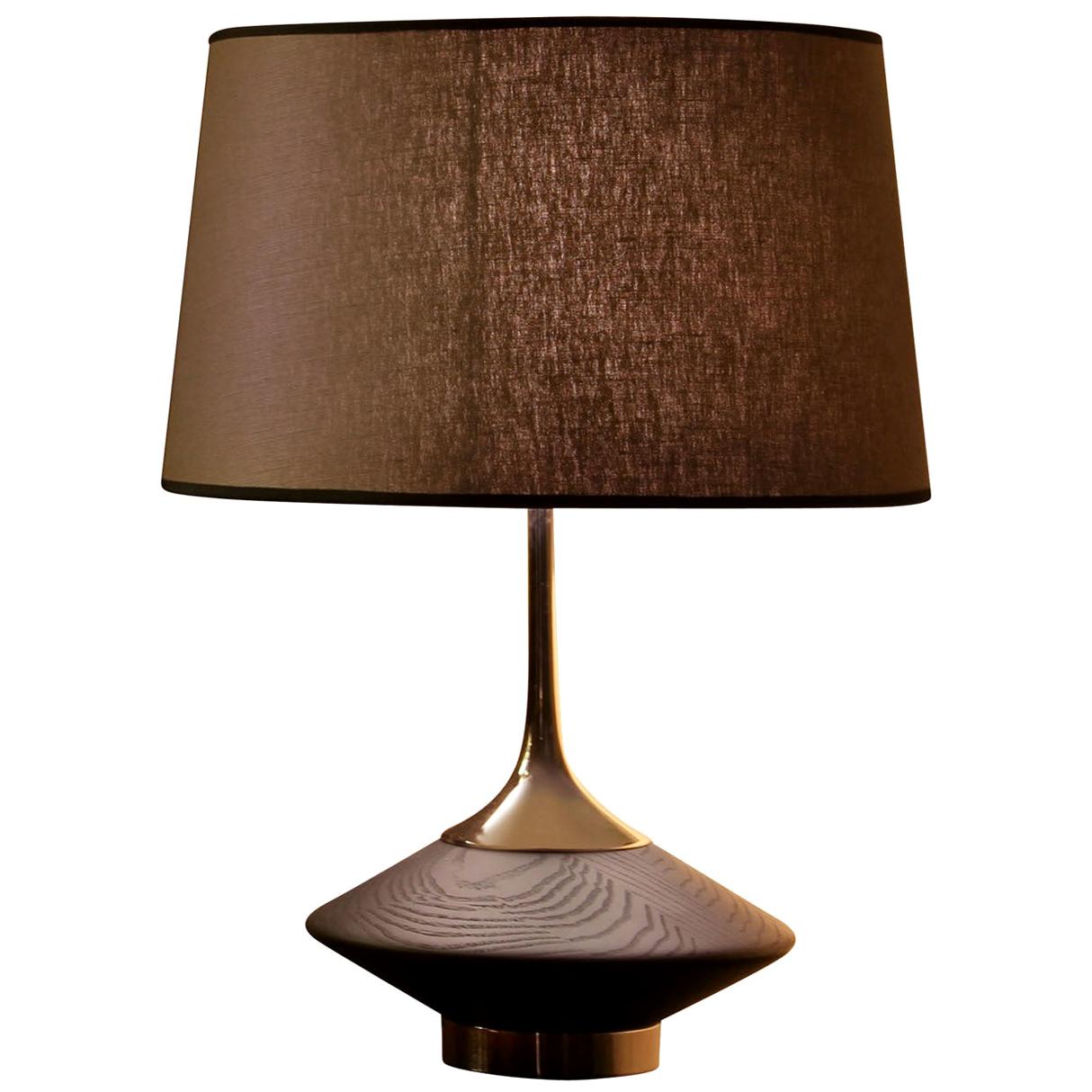 Small Vuvu Wood Table Lamp by Leo Alvarez For Sale