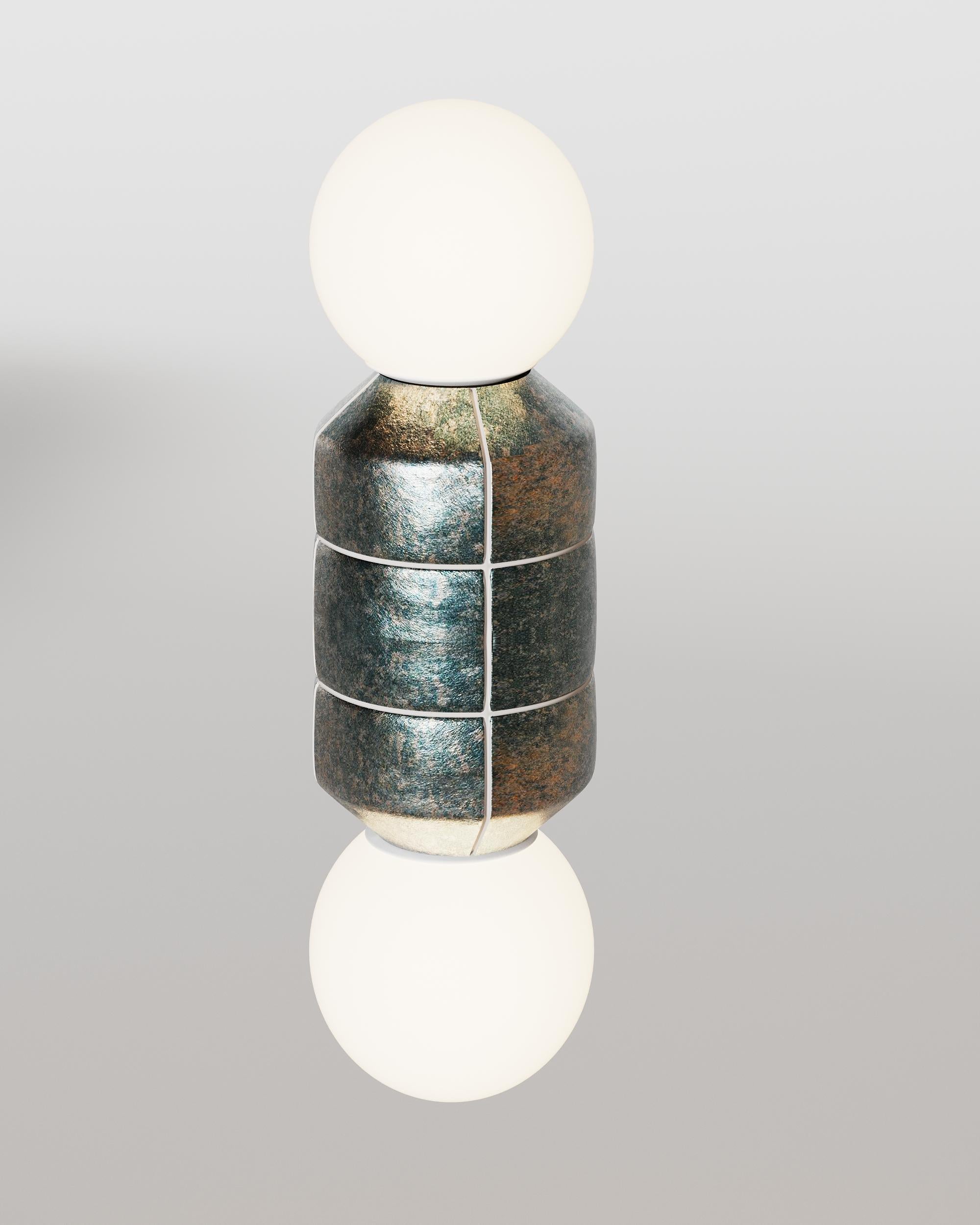 Ukrainian Small wall organic modern ceramic Lamp, mid-century brutalist wabi sabi lighting For Sale