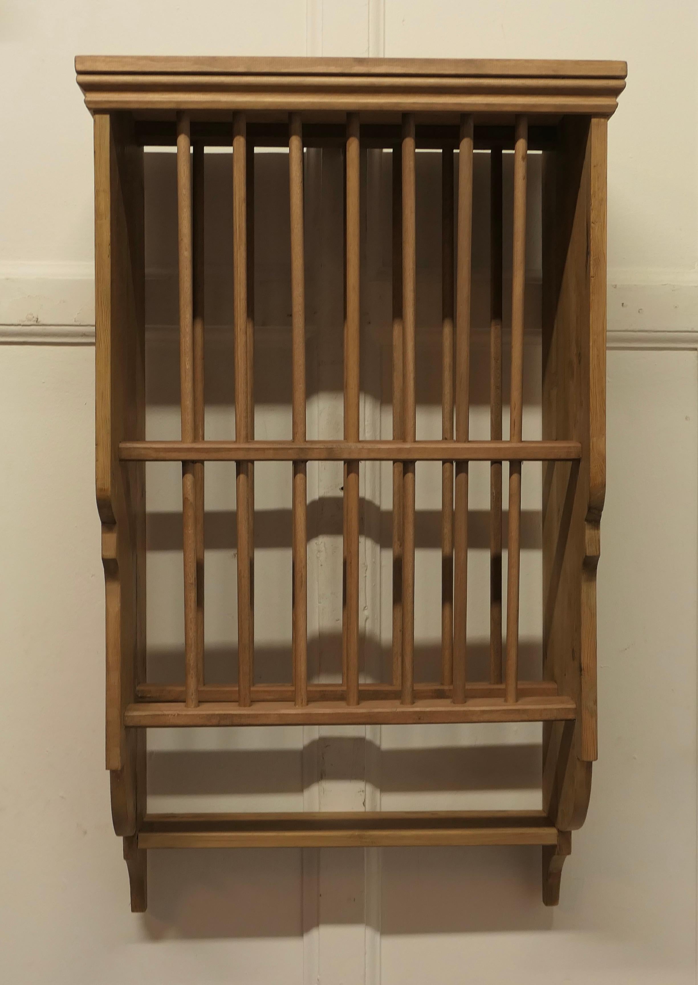 wooden vertical plate rack