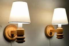 Kleine Wandleuchten aus Kiefernholz mit Solbackens Svarveri, Schweden, 1970er Jahre