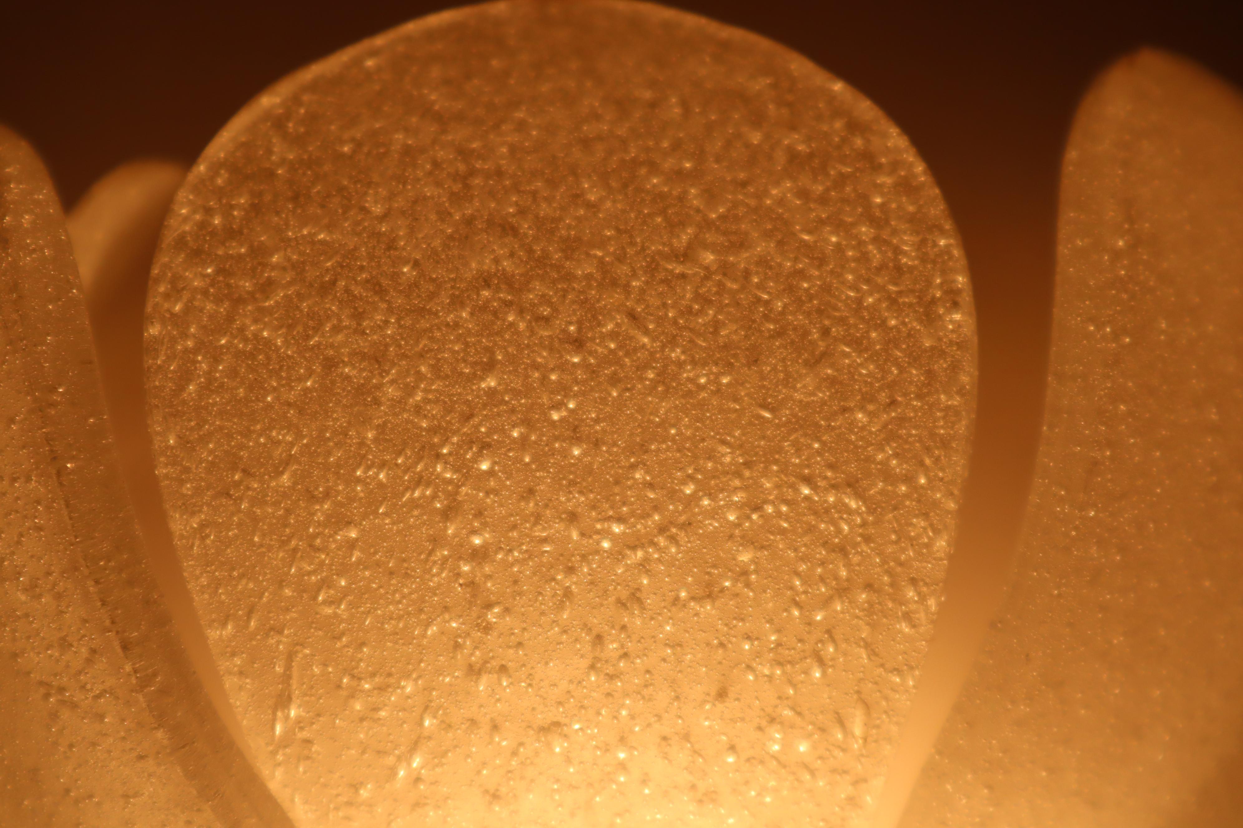 Small wall light hand blown ice glass from Kalmar, Germany 1960s For Sale 5