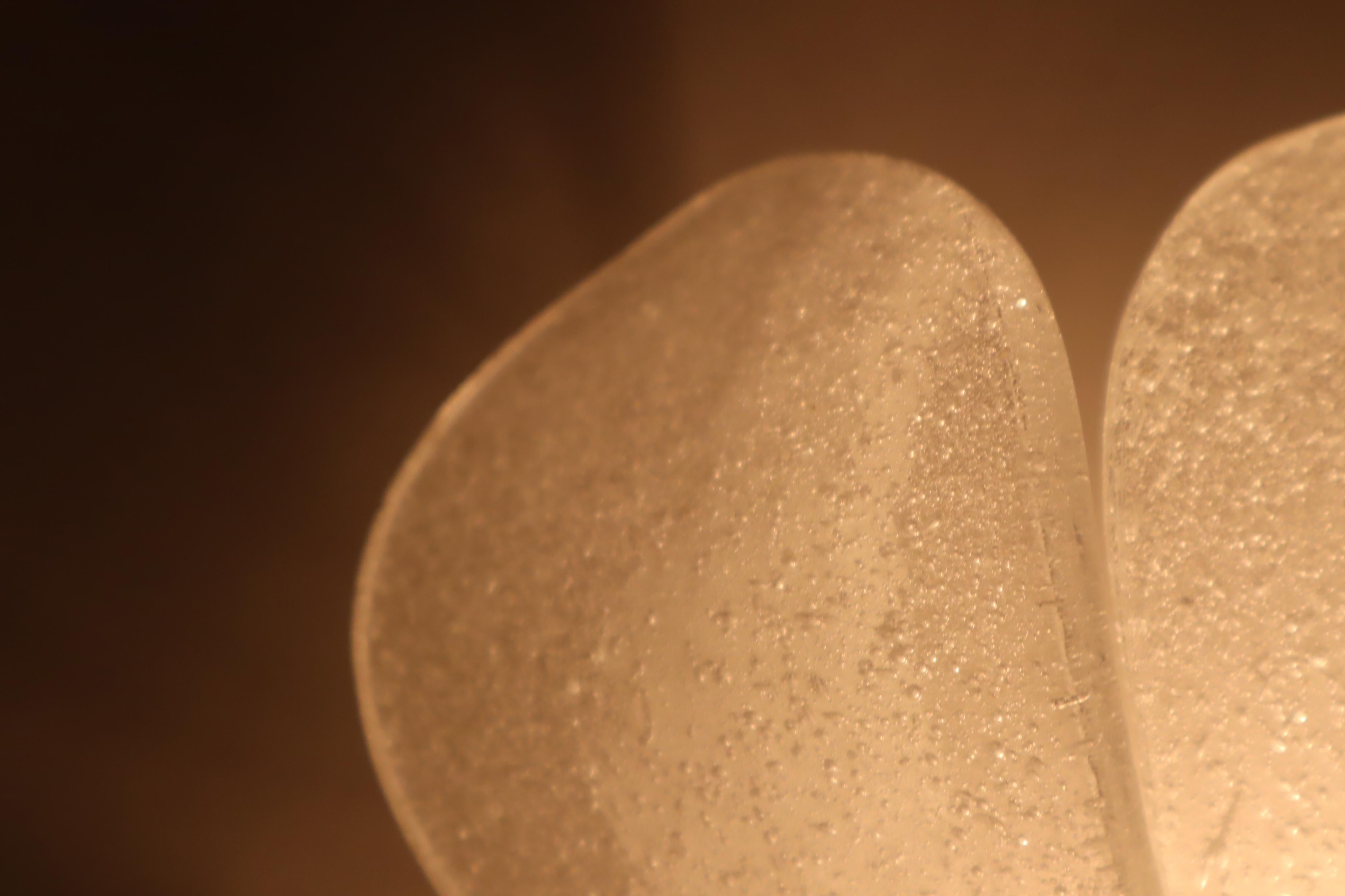 Small wall light hand blown ice glass from Kalmar, Germany 1960s For Sale 6