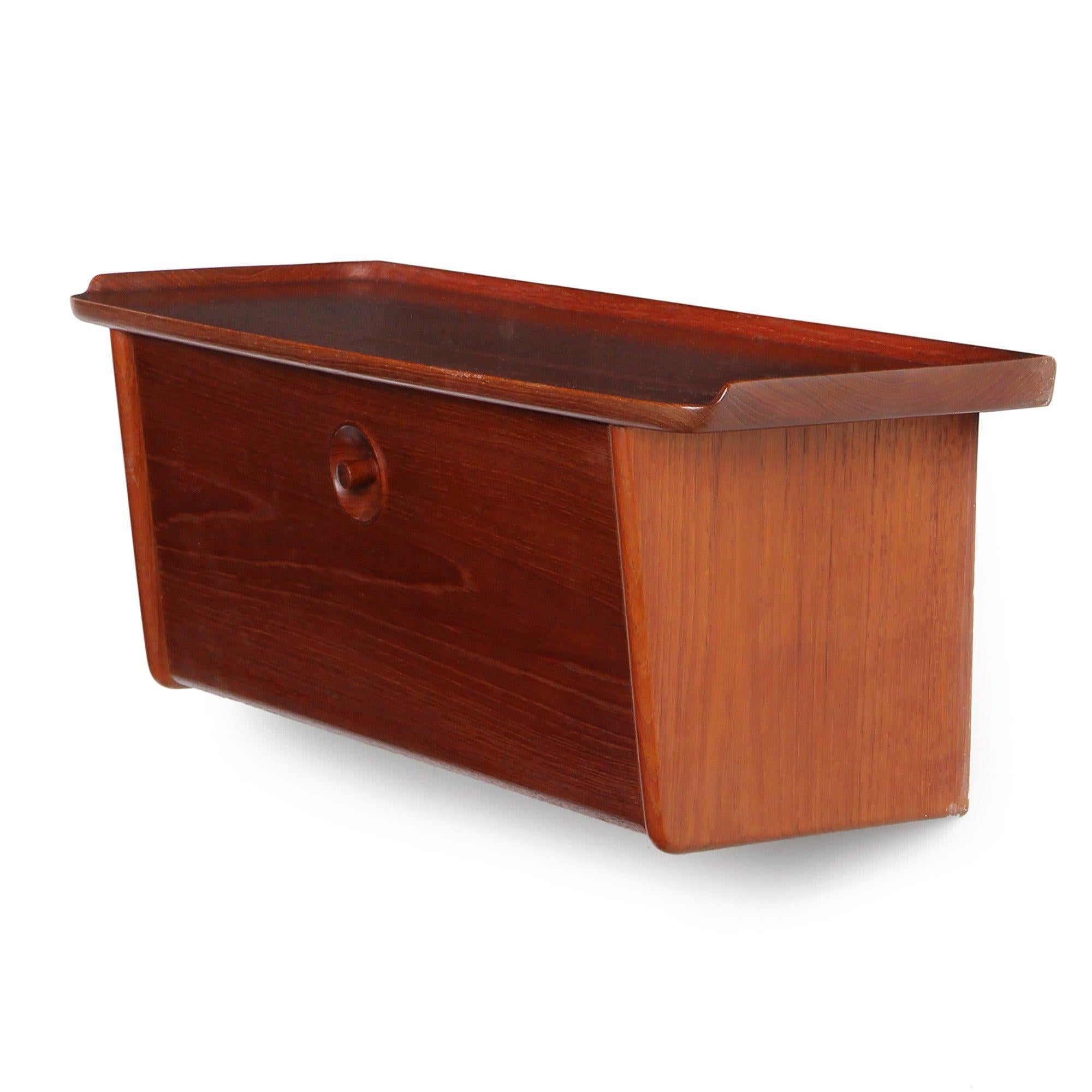 Small Wall Mount Teak Cabinet In Fair Condition In Sagaponack, NY