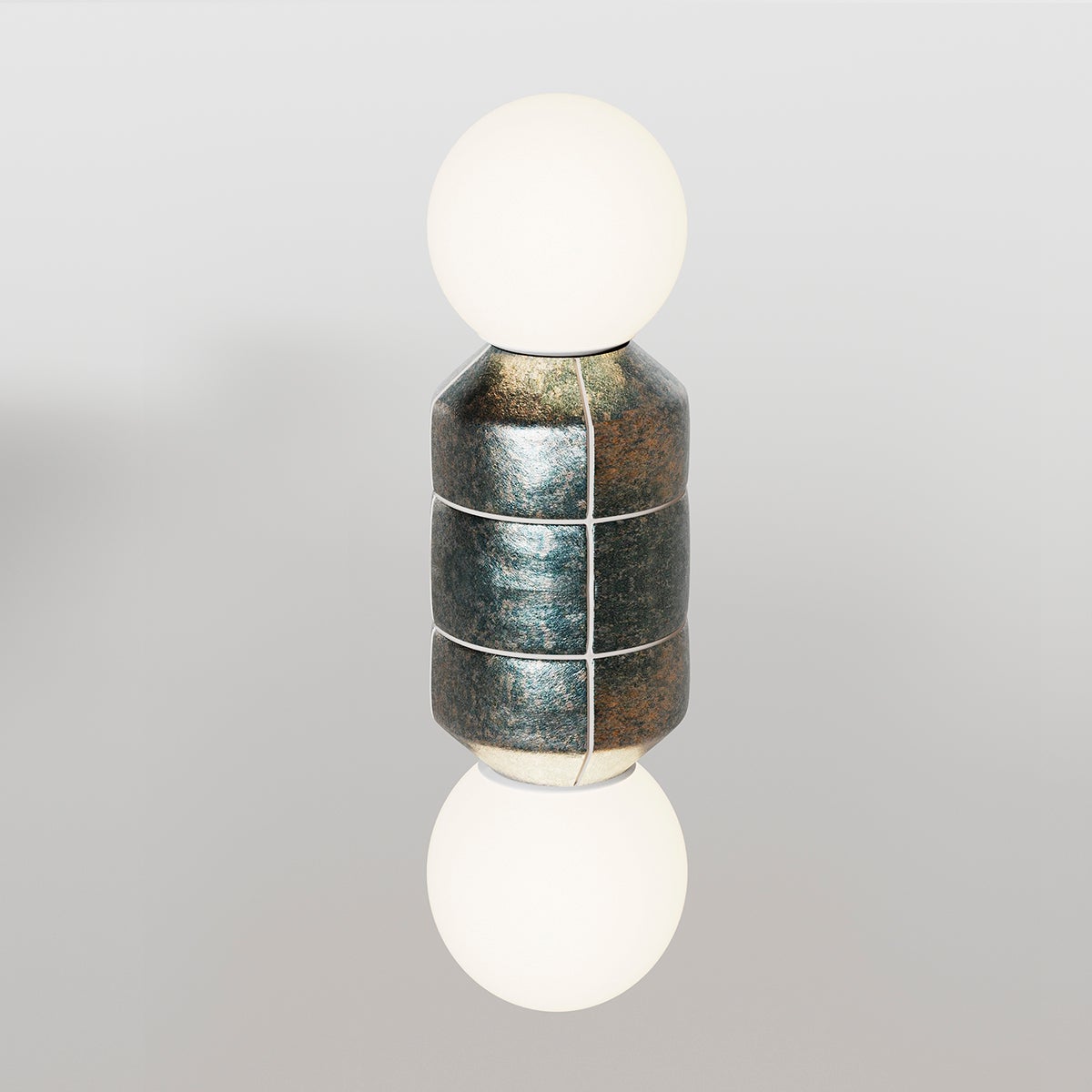 Small wall organic modern ceramic Lamp, mid-century brutalist wabi sabi lighting For Sale
