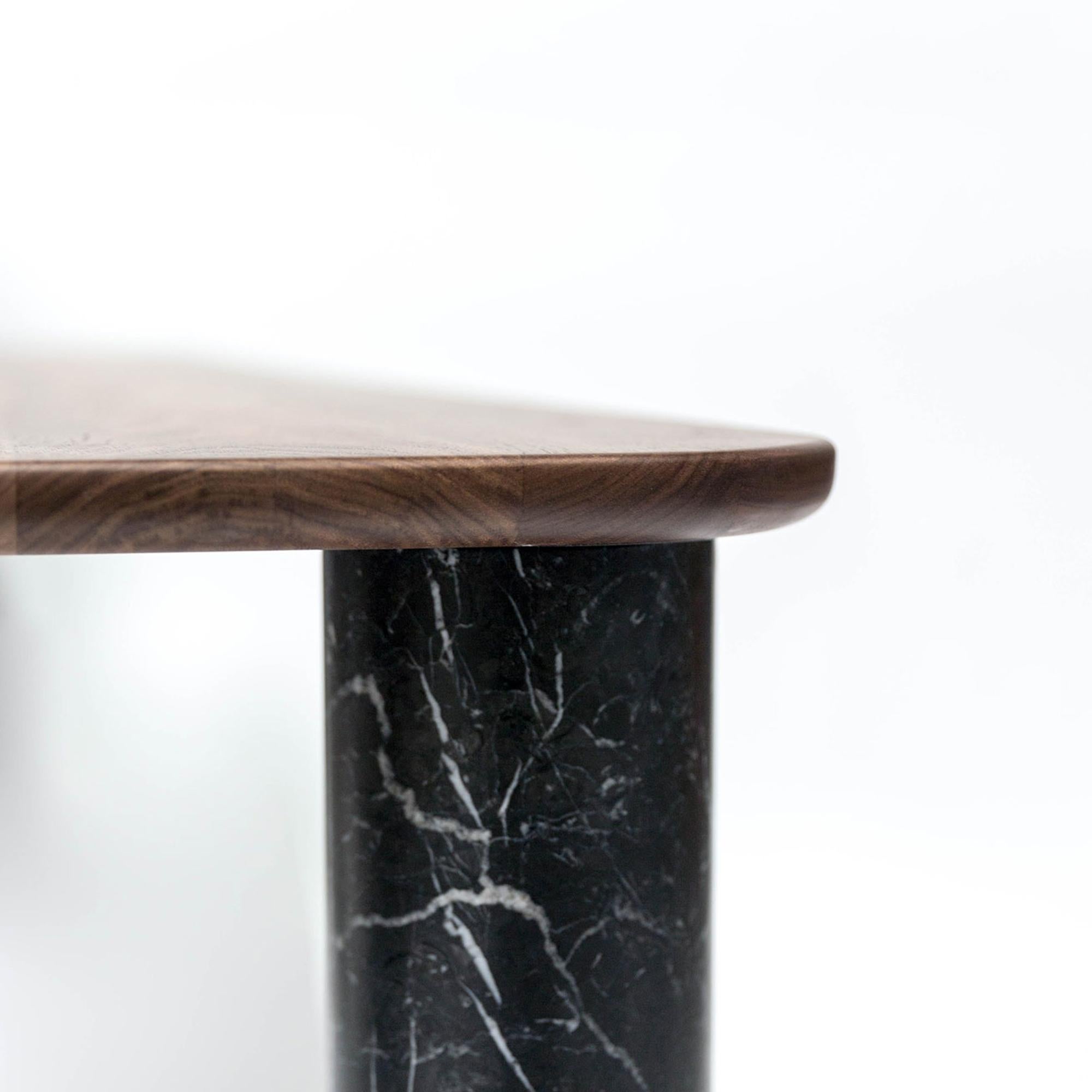 French Small Walnut and Black Marble 