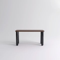 Small Walnut and Black Marble "Sunday" Dining Table, Jean-Baptiste Souletie