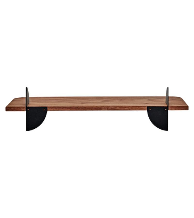 Small Walnut and Steel Minimalist Shelf  In New Condition In Geneve, CH