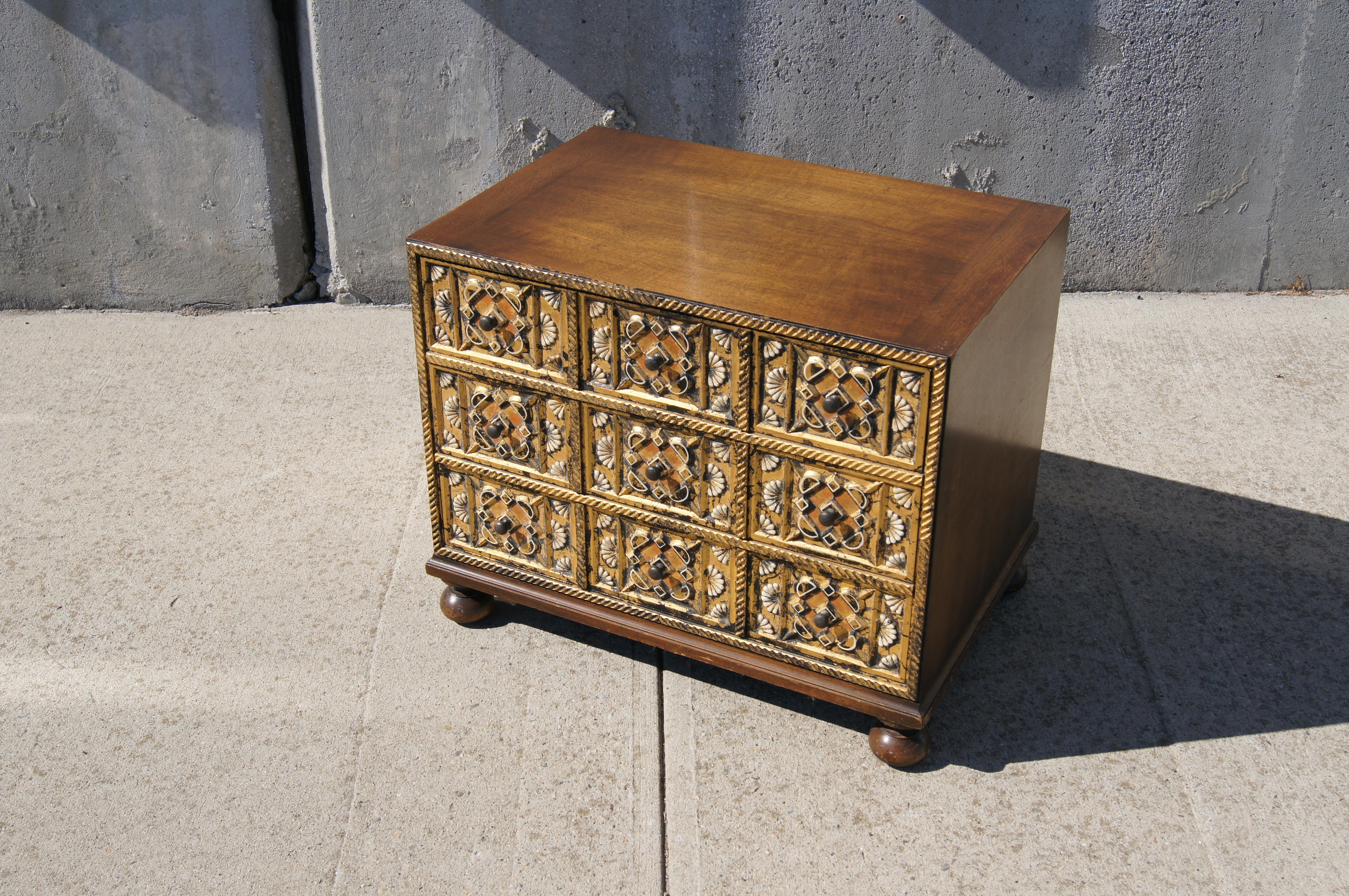 Revival Small Walnut Chest of Drawers by William A. Berkey Furniture for Widdicomb For Sale