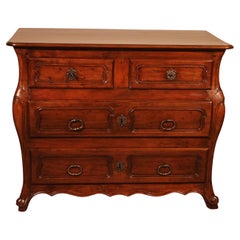 Small Walnut Chest Of Drawers Called Tombeau Commode - 18th Century