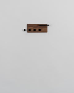 Small Walnut Coat Rack with Black Powder-Coated Metal – Scandinavian Modern