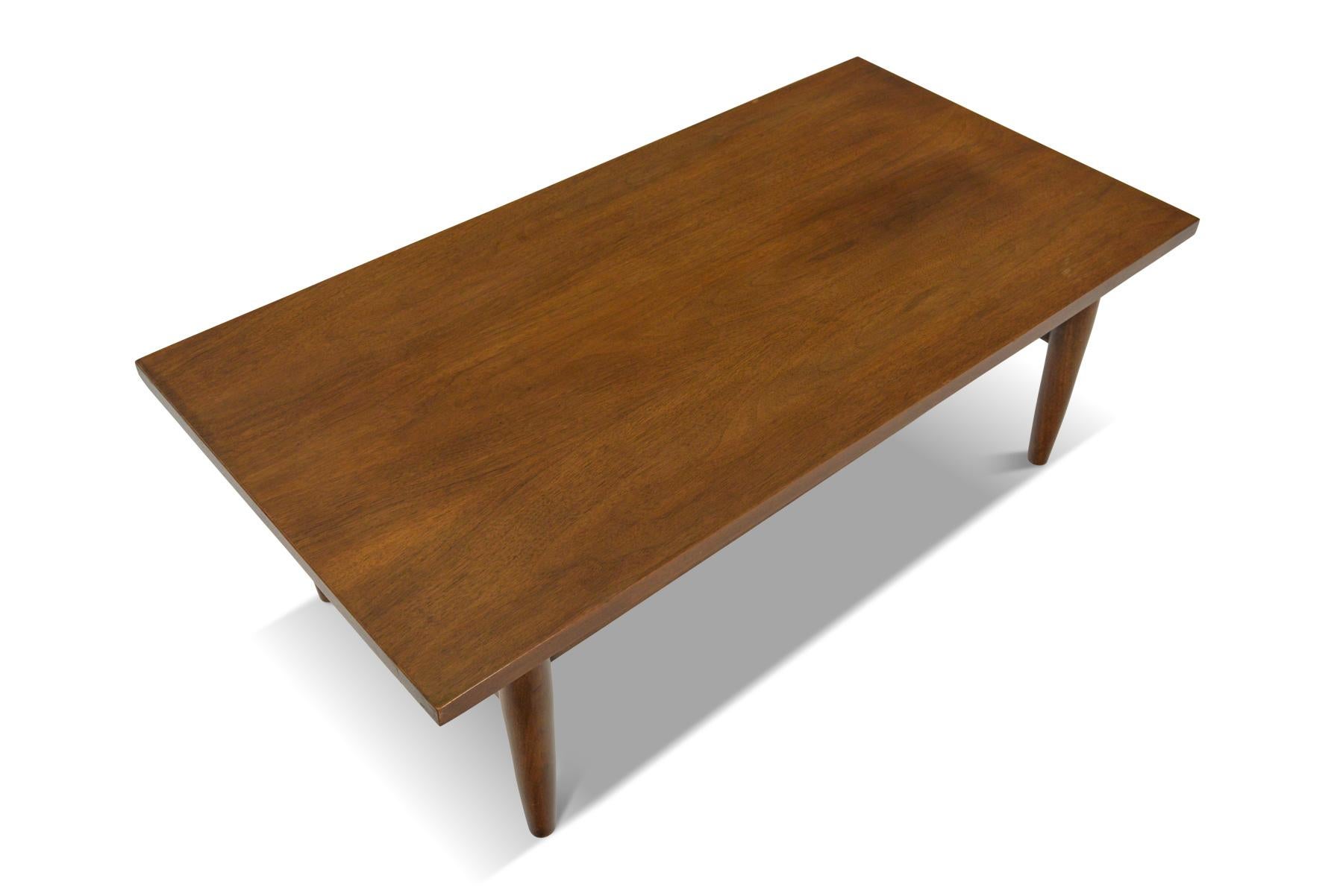 Small Walnut Coffee Table by Merton Gershun In Excellent Condition In Berkeley, CA