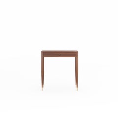 Small walnut console table in mid-century modern style, entryway table