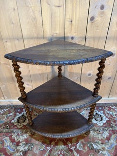Small walnut corner shelf unit