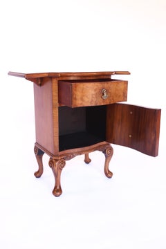 Small Walnut drop leaf cupboard / single Drawer 1930s