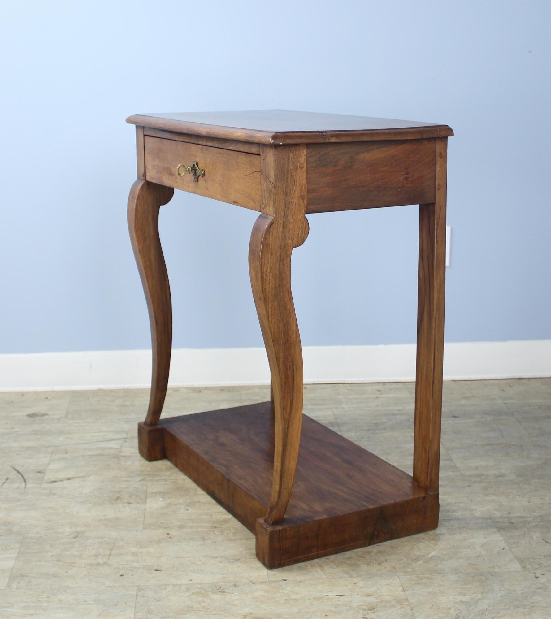 French Small Walnut Louis Philippe Console Table