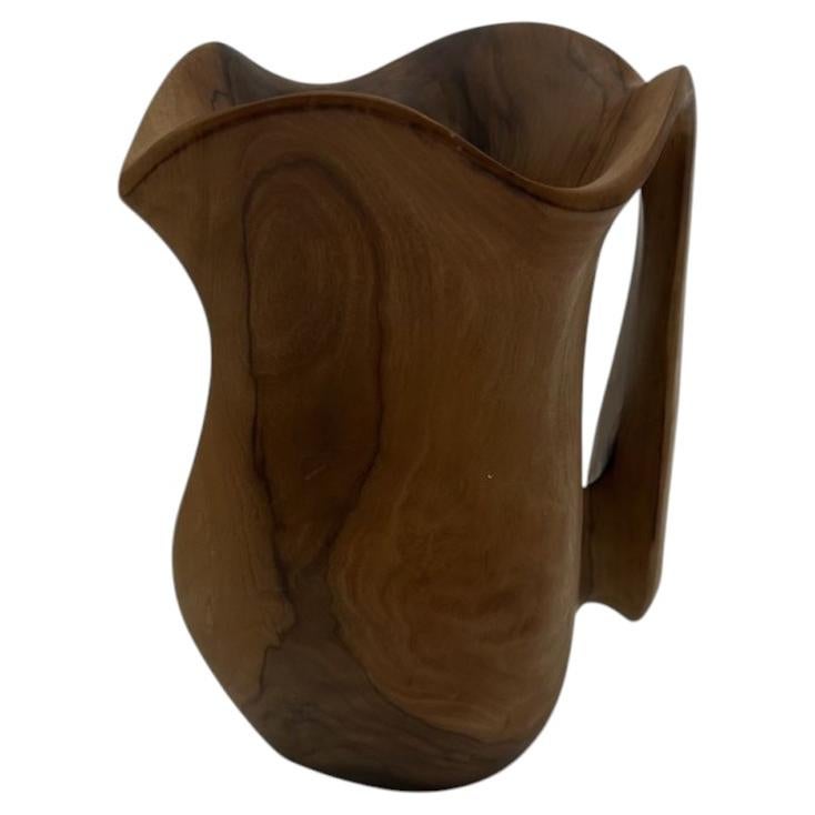 Small Walnut Pitcher in the Style of Alexandre Noll, 1950s For Sale