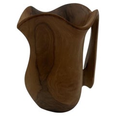 Small Walnut Pitcher in the Style of Alexandre Noll, 1950s