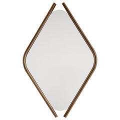 Small Walnut Wood Eye Mirror by Morica Design