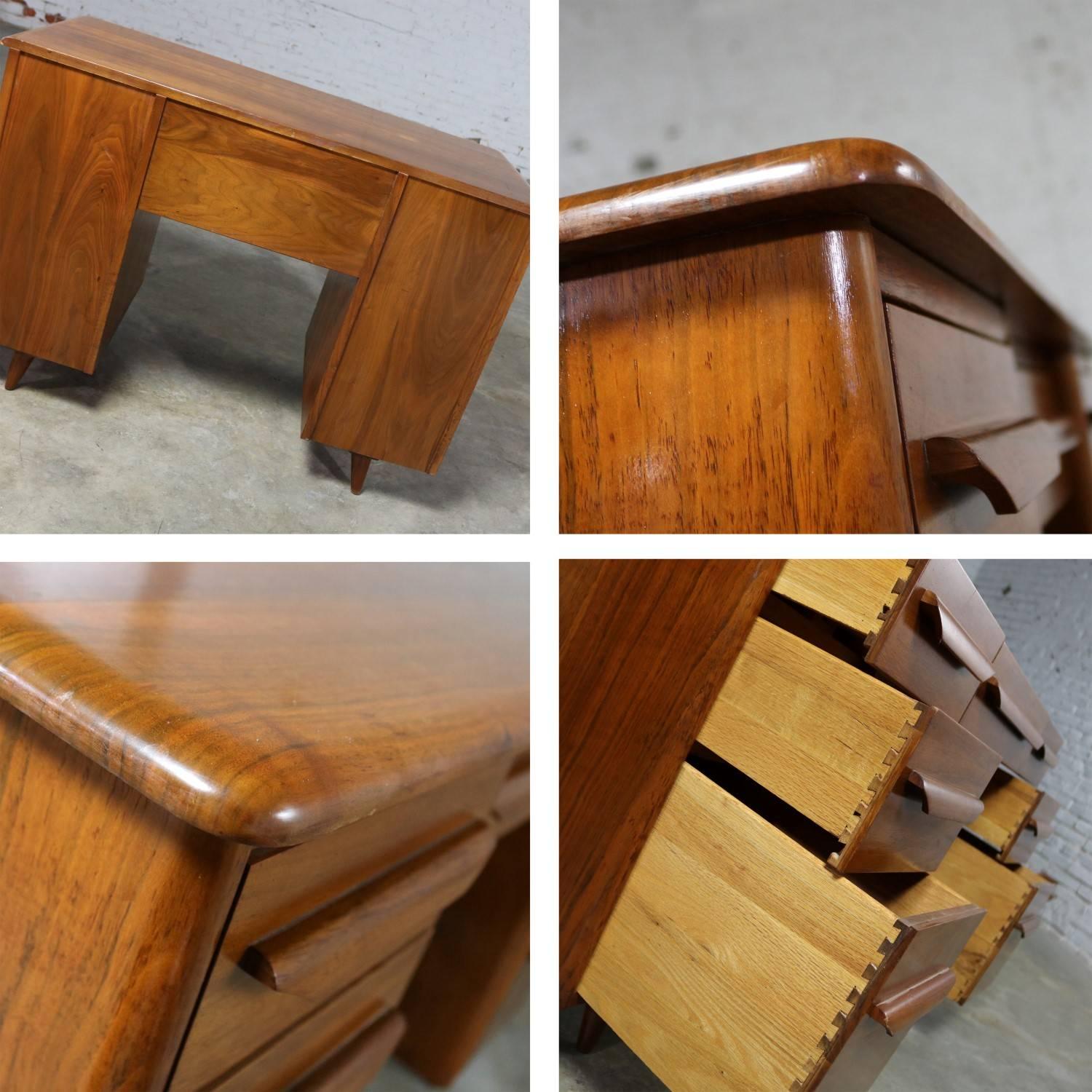 Small Walnut Writing Desk in the Manner of Carl Bissman 4