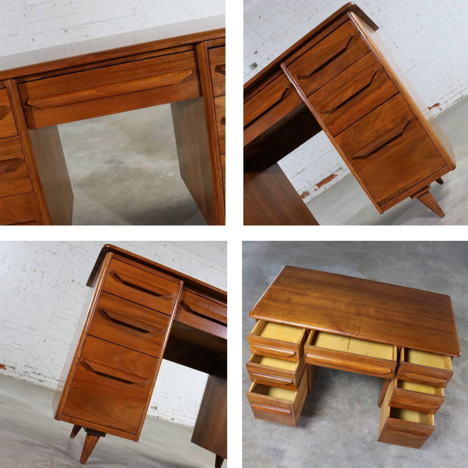 Small Walnut Writing Desk in the Manner of Carl Bissman 5