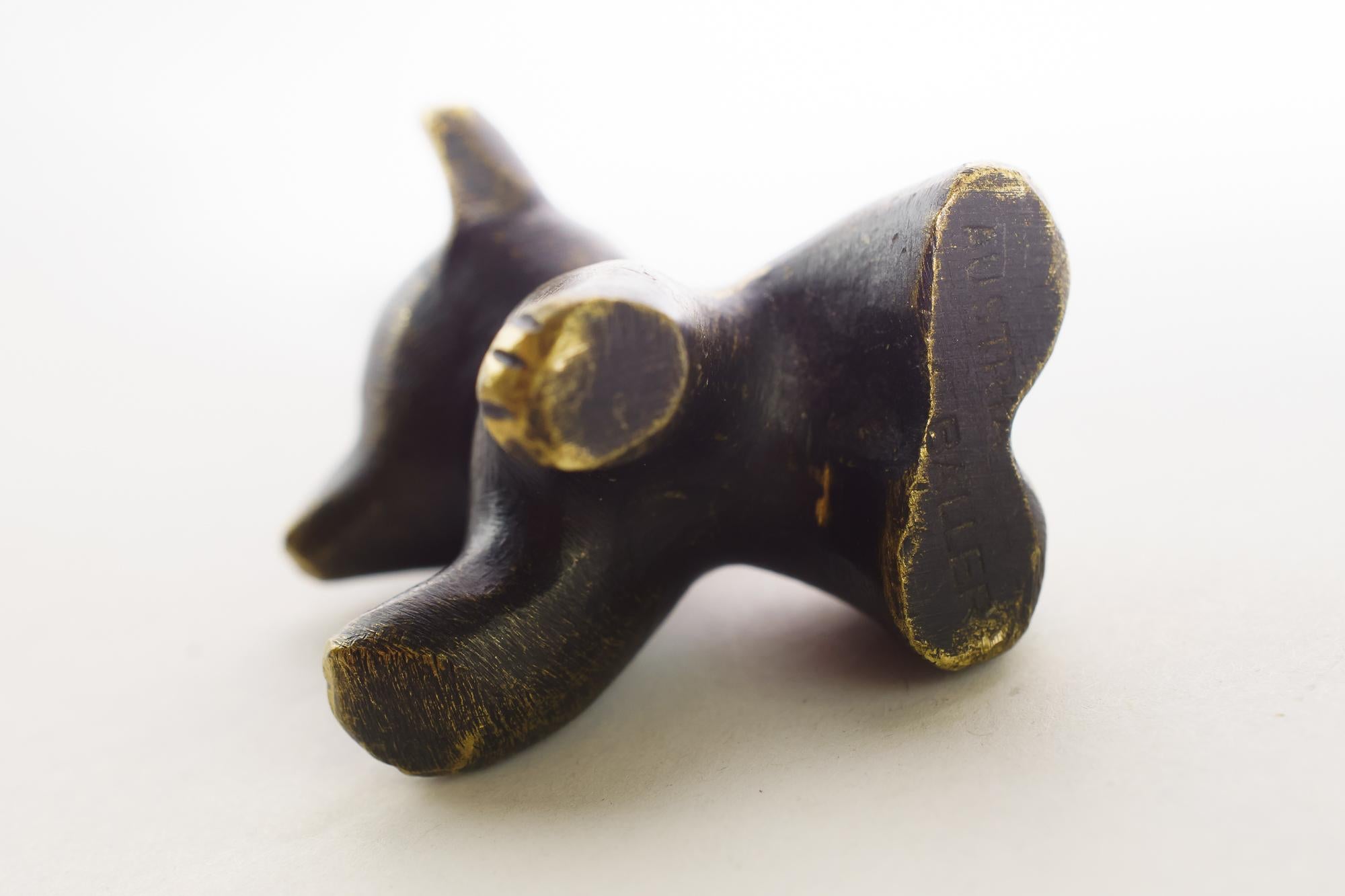 Blackened Small Walter Bosse Bear Figurine Around 1950s