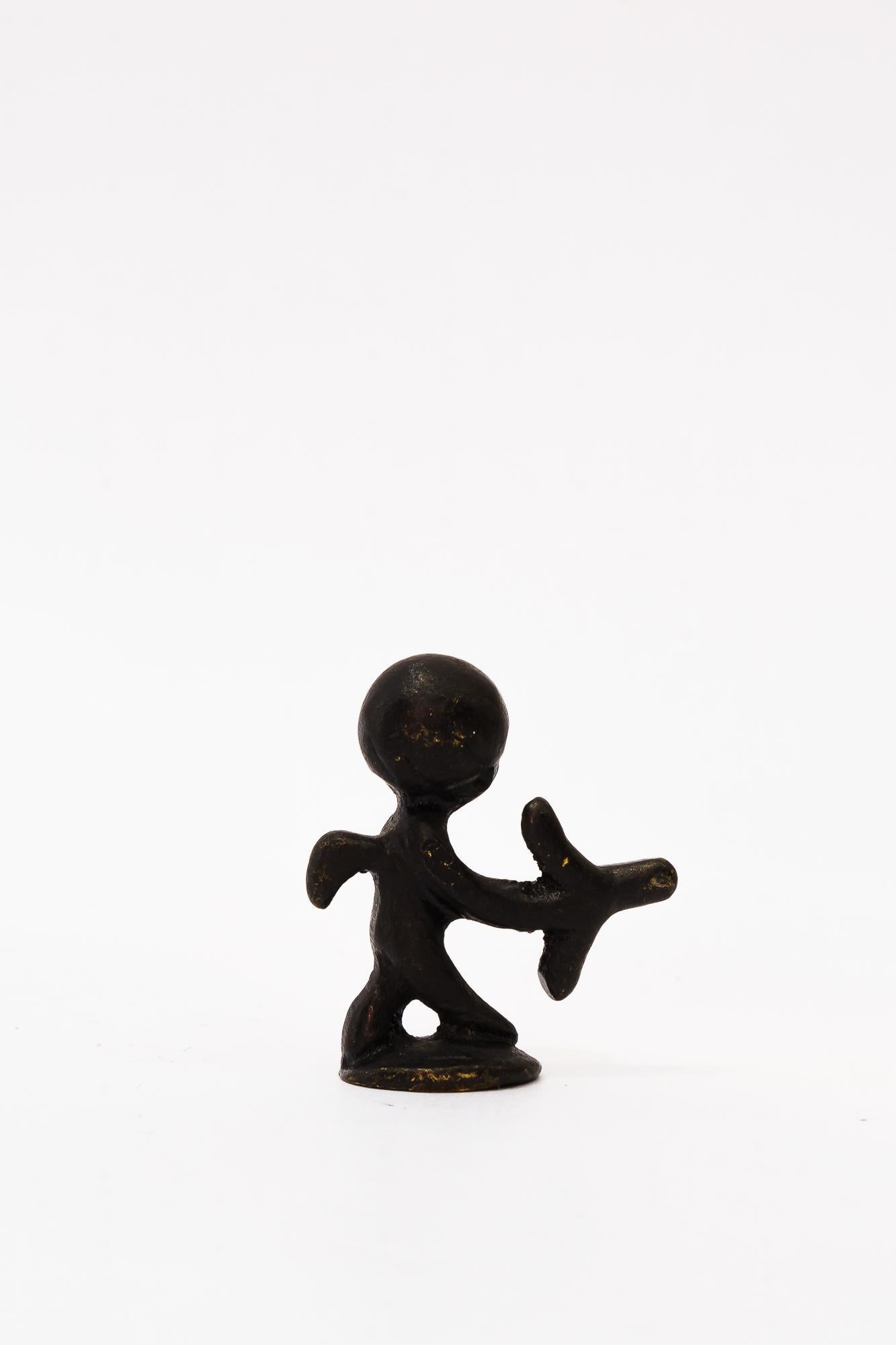 Austriaco Piccola statuetta in ottone di Walter Bosse Sagittarius Zodiac, Austria, anni '50 in vendita