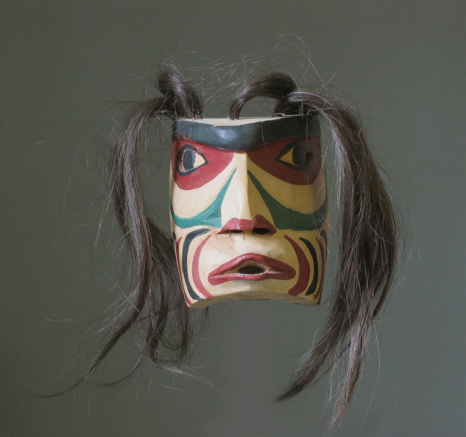 20th Century Small Warrior Spirit Mask, Northwest Coast by Charlie Mickey, Nootka Nation For Sale